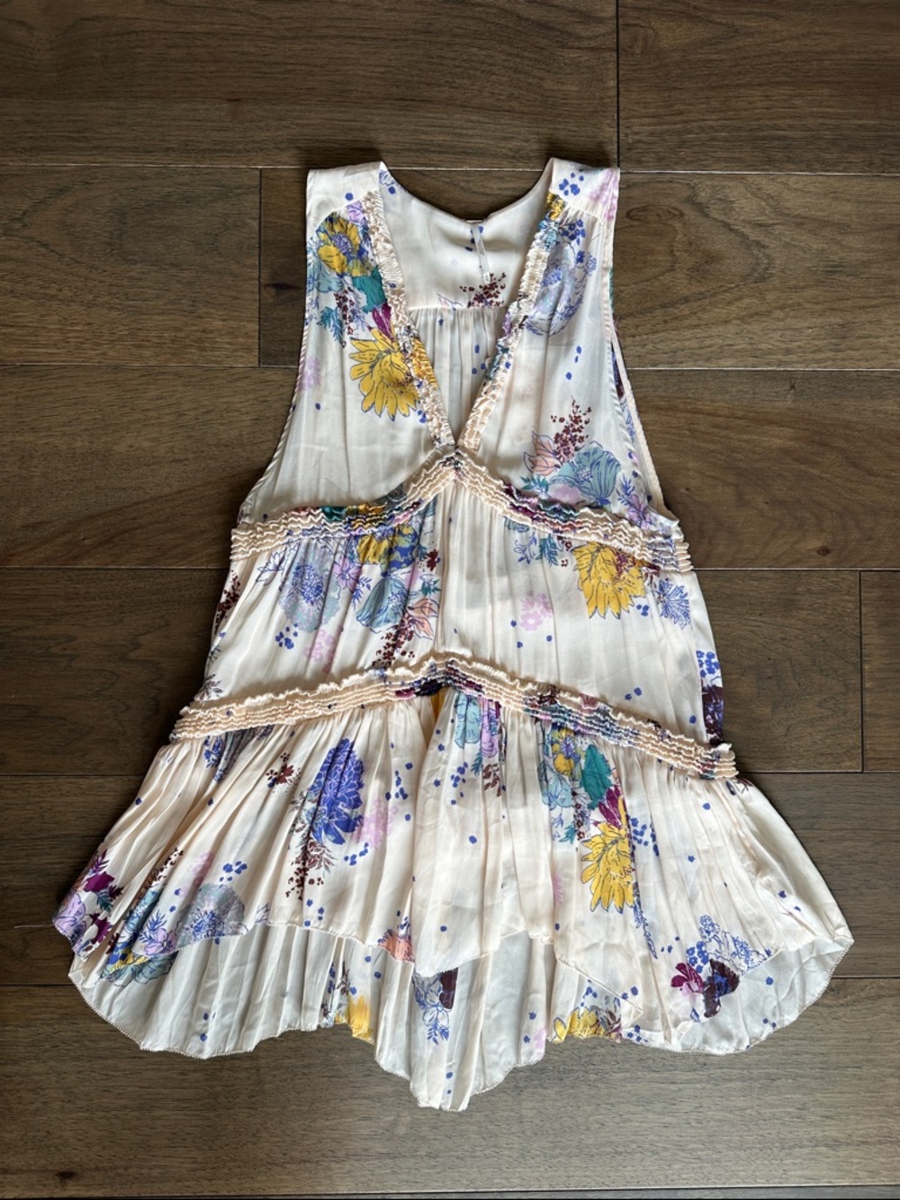 Free People Purple Haze Cream Floral Tunic Tank